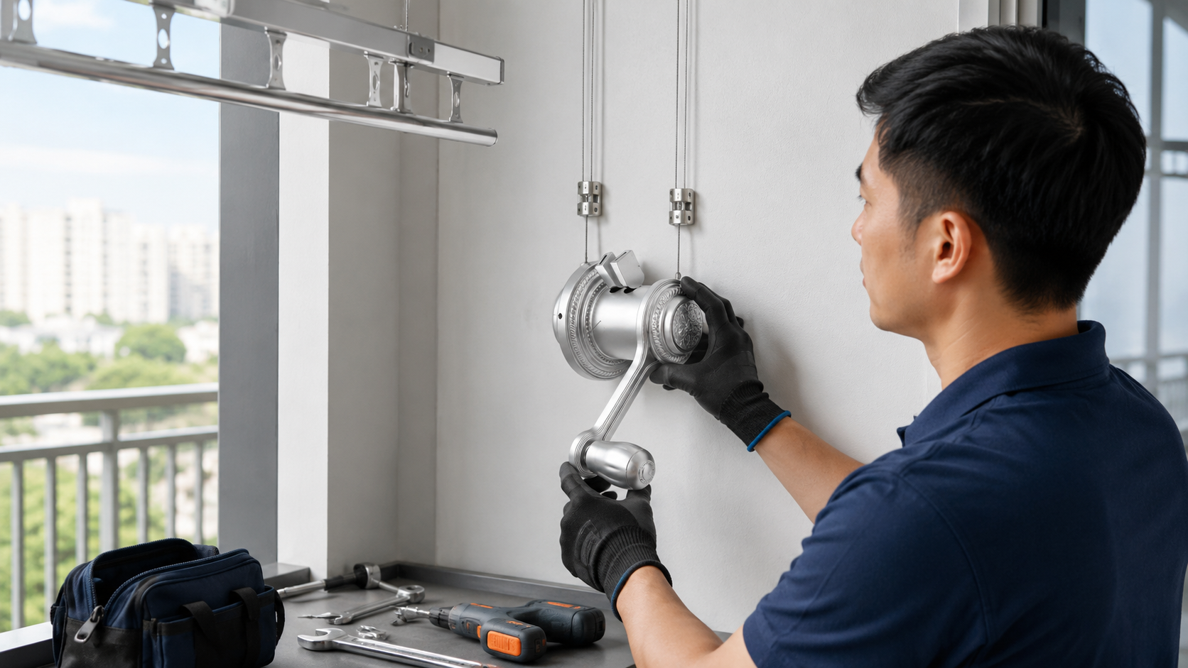 Ảnh 3 - Kỹ thuật viên đang kiểm tra hoặc thay Củ Quay KS950