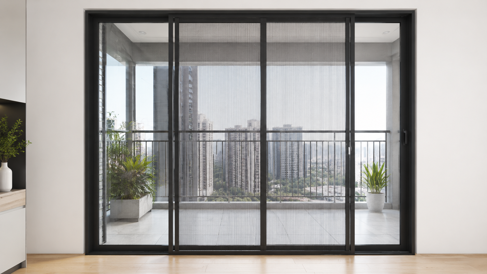 1 - Tổng quan - Cửa lưới chống muỗi dạng lùa ray đơn