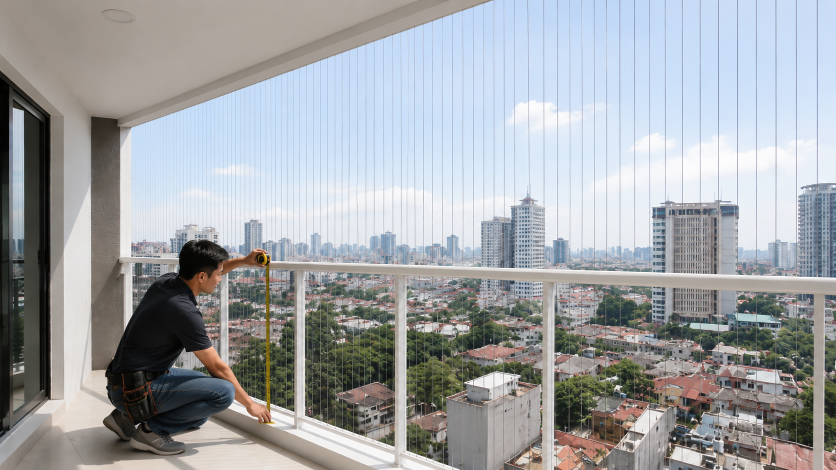 3 - Kỹ thuật đo kích thước trước khi cắt và lắp thanh nhôm.