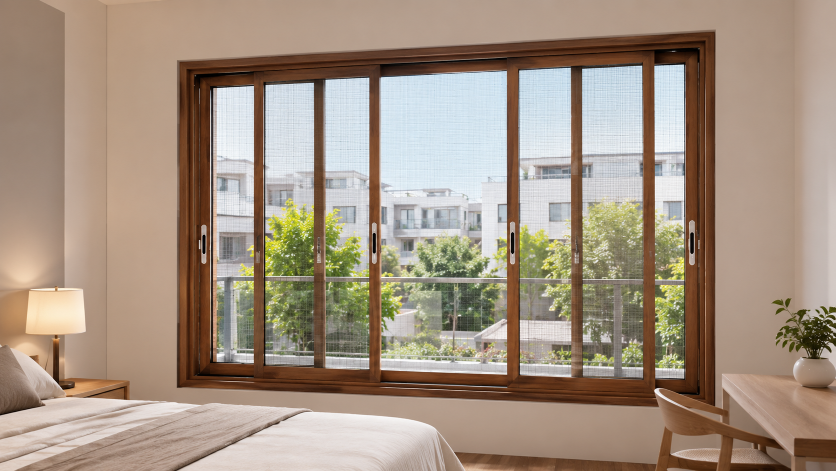 4- ND - Cửa lưới chống muỗi dạng lùa ray đôi