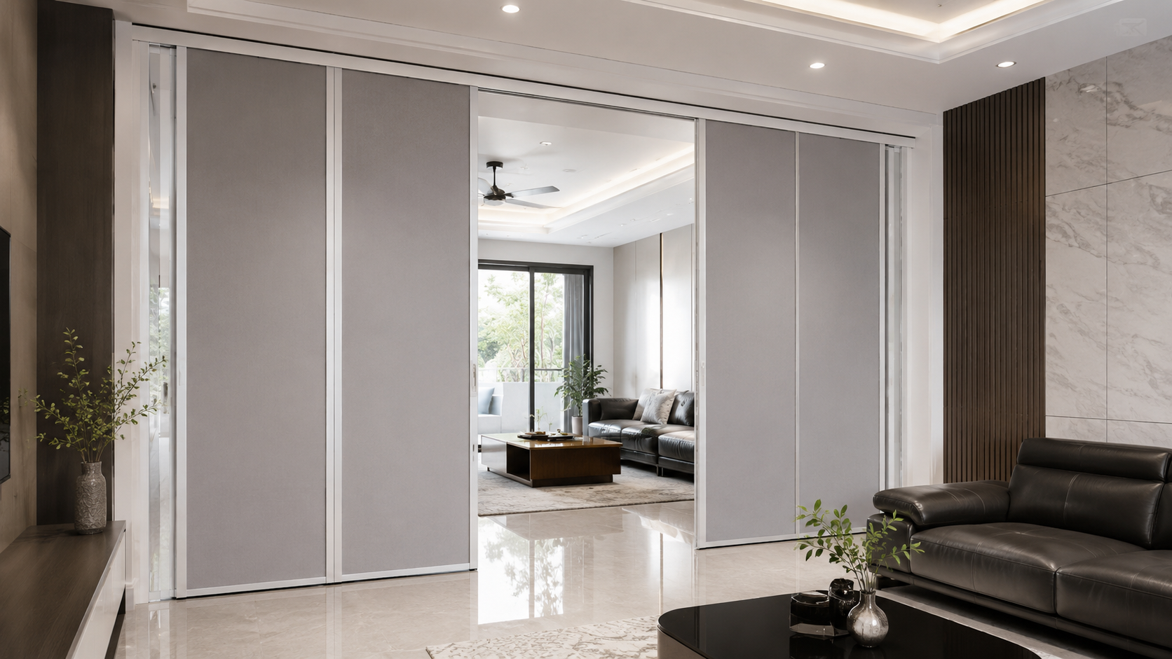 Ảnh 1 - rèm tổ ong hệ ray xếp xích lắp trong nhà phố hiện đại