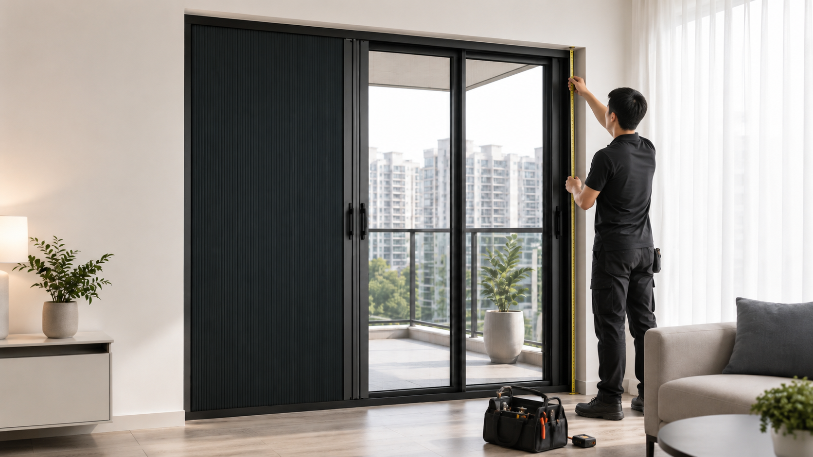 Ảnh 5 - Ảnh kỹ thuật viên đang khảo sát, đo kích thước