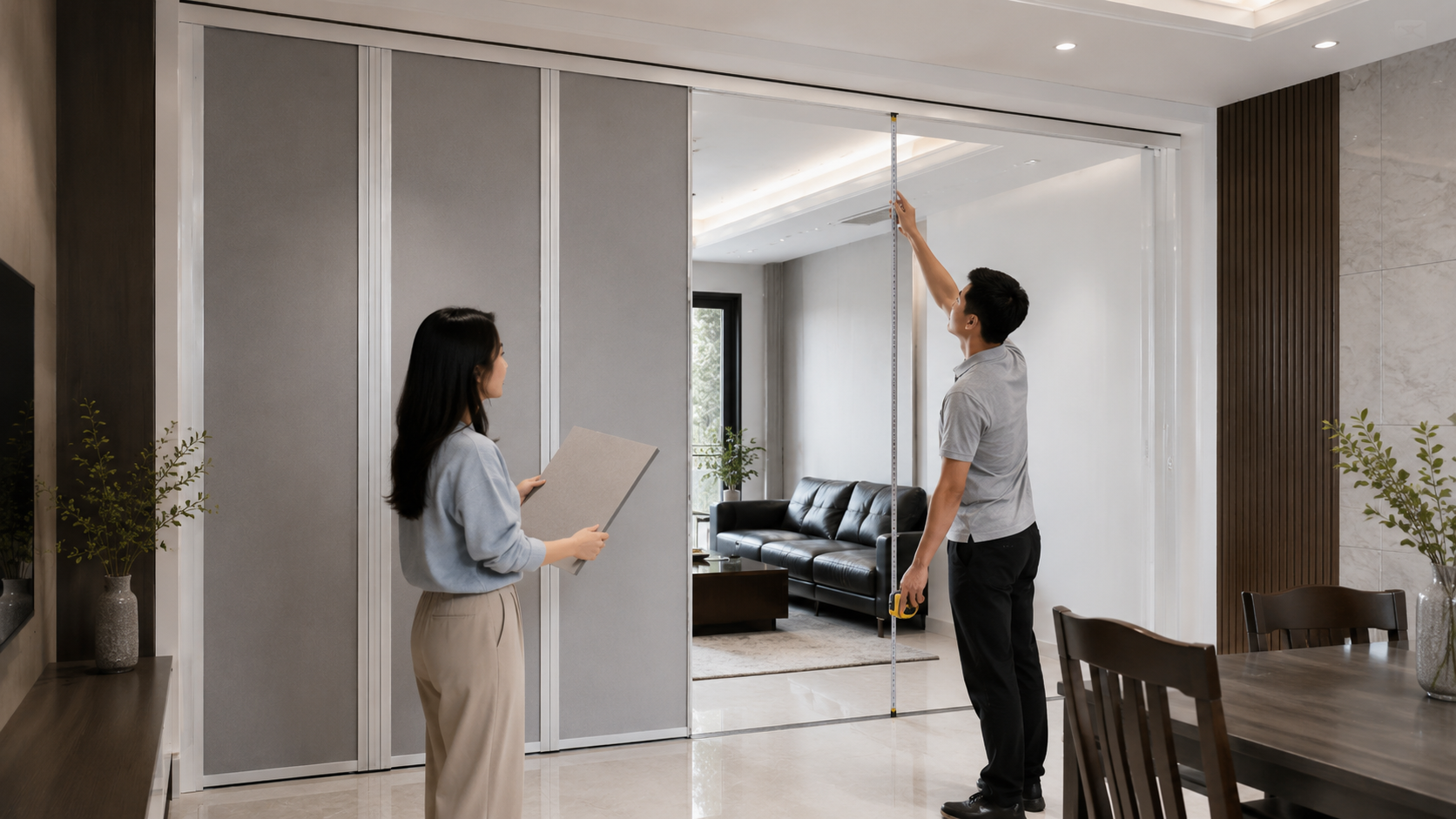 Ảnh 5 - kỹ thuật viên đo đạc và tư vấn lắp đặt tại nhà khách hàng