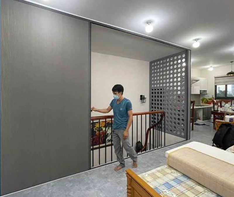vách ngăn tổ ong phòng khách