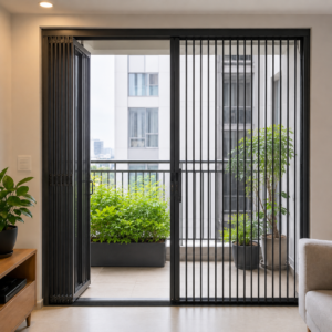3-Cửa lưới xếp lá nhôm HCM