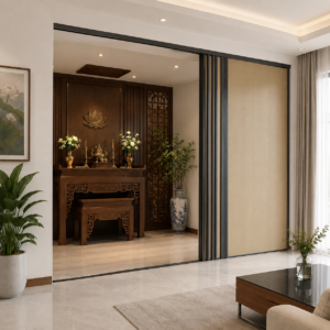 3- SP - Vách rèm tổ ong ngăn phòng thờ