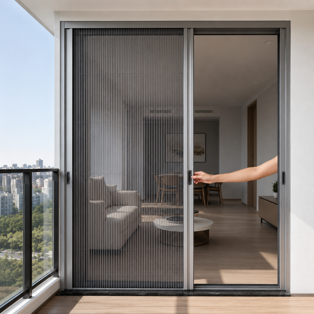 4 - SP - Cửa lưới chống muỗi dạng xếp hệ 30