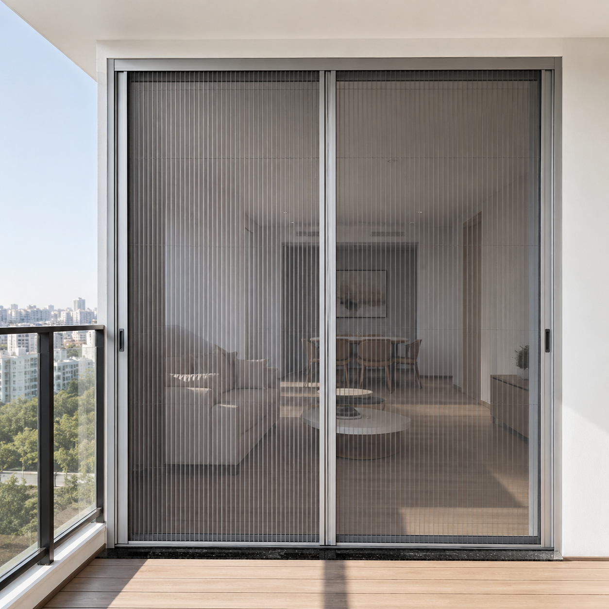 Cửa lưới chống muỗi dạng xếp hệ 30